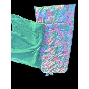 Lilly Pulitzer Pottery Barn Kids Nap Mat Sleep Bag Floral Butterfly Green Pink